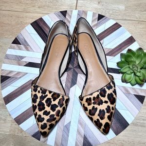 New J. Crew D’Orsey Calf Hair Leopard Print Flats